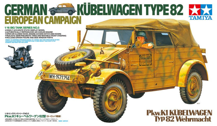 Tamiya - 1/16 German Kubelwagen Type 82 European Campaign
