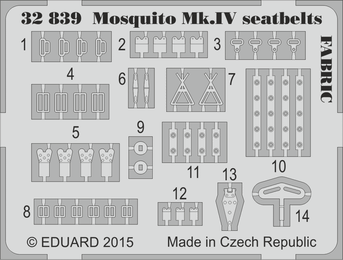 Eduard - 1/32 Mosquito Mk.IV Seatbelts FABRIC (for HKM) 32839