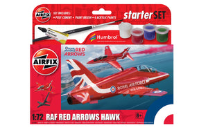 Airfix - 1/72 RAF Red Arrows Hawk (Starter Set Incl. Paint)