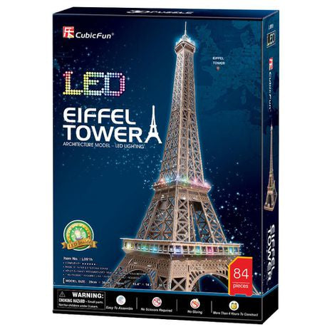 Cubic Fun - Eiffel Tower (France) w/LED Unit (84pcs) (3D)