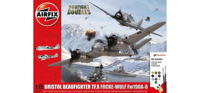 Airfix - 1/72 Bristol Beaufighter TF.X & Focke-Wulf Fw190A-8 (Set incl. Paints)