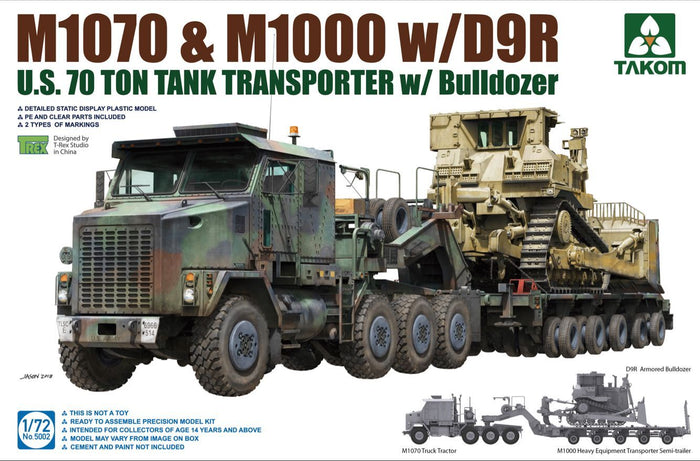Takom - 1/72 M1070 & M1000 w/D9R (U.S. Tank Transporter w/Bulldozer)