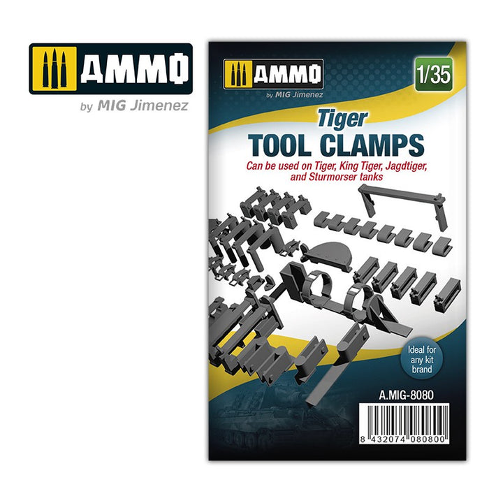 AMMO 8080 - 1/35 Tiger Tool Clamps (Resin)