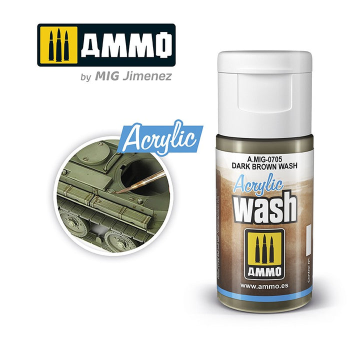 AMMO - 0705 Acrylic WASH Dark Brown Wash