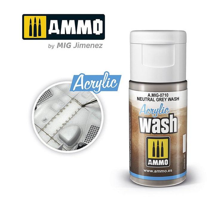 AMMO - 0710 Acrylic WASH Neutral Grey Wash