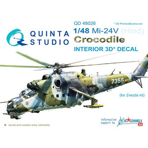 Quinta Studio QD48026 - 1/48 Mi-24V  3D-Coloured Interior (for Zvezda)