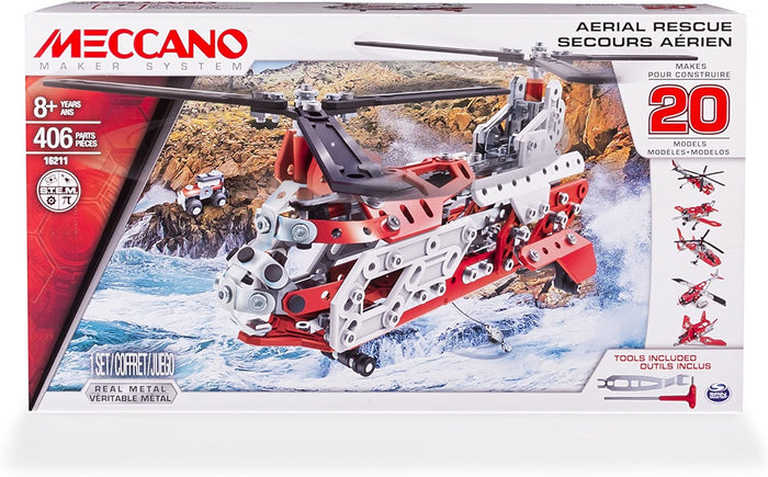 Meccano - 20 Model Set - Aerial Rescue (Helicopter)