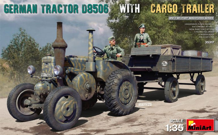 Miniart - 1/35 German Tractor D8506 w/Cargo Trailer