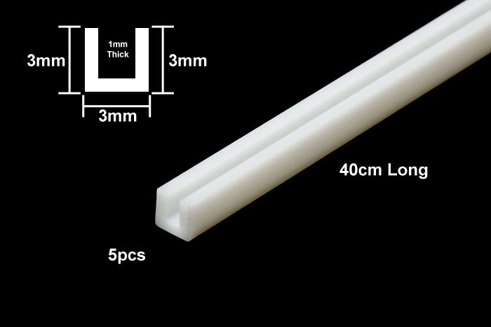 Tamiya - Plastic Beams 3mm U-Shaped (5pcs)