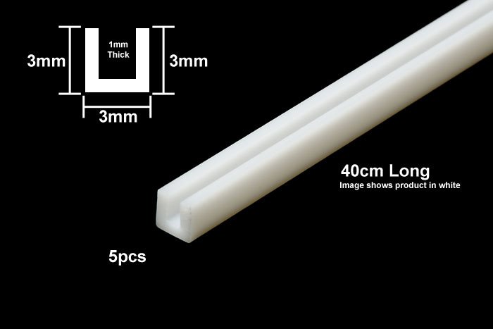 Tamiya - Clear Plastic Beams 3mm U-Shaped (5pcs)