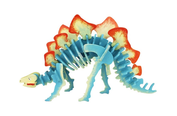 Robotime - 3D Wooden Puzzle with Paints - Stegosaurus