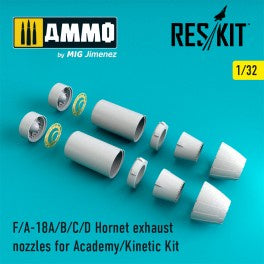 Reskit - 1/32 F-18 Hornet Exhaust Nozzles for Academy/Kinetic Kit (RSU32-0001)