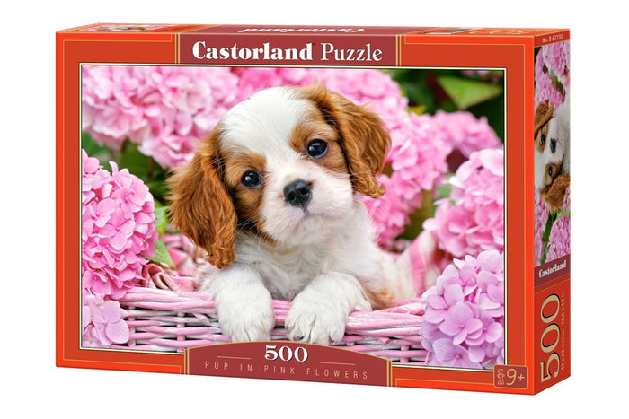 Castorland - Pup in Pink Flowers (500pcs)