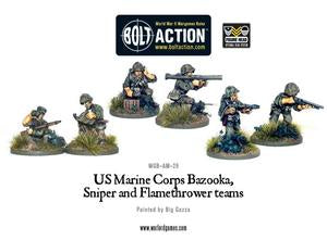 Warlord - Bolt Action  USMC Bazooka, Sniper & Flame Thrower Teams