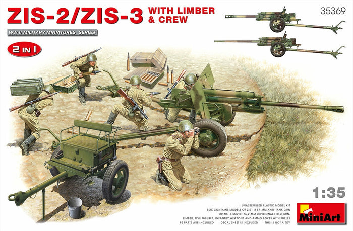 Miniart - 1/35 ZIS-2/ZIS-3 with Limber & Crew (2in1)