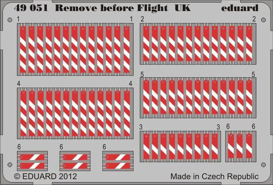 Eduard - 1/48 Remove before flight UK (Color Photo-etched) 49051