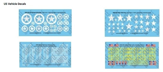 Warlord - Bolt Action Decals - US Vehicle Decals