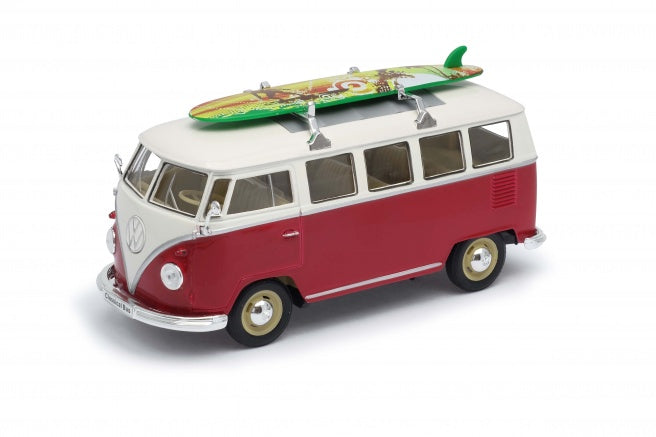 Welly - 1/24 Volkswagen T1 Bus W/Surfboard 1963 (Red/White)
