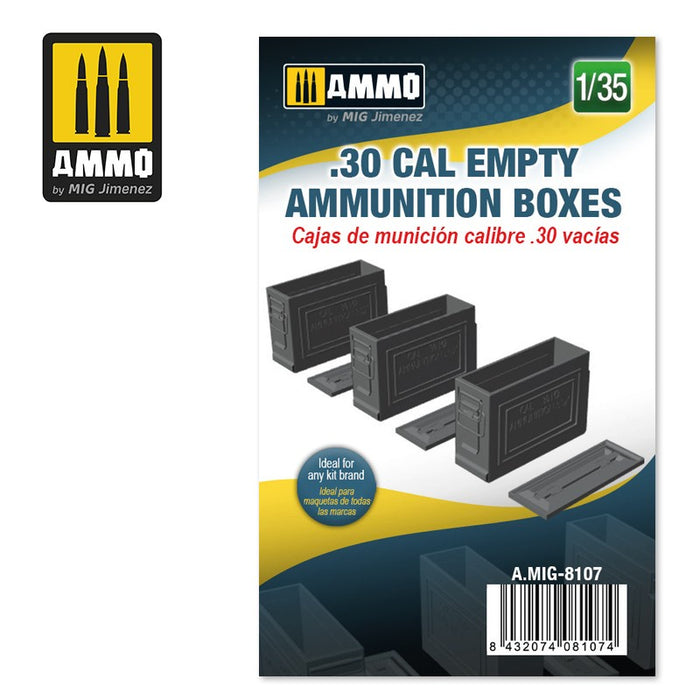 AMMO 8107 - 1/35 .30 Cal Empty Ammunition Boxes (Resin)
