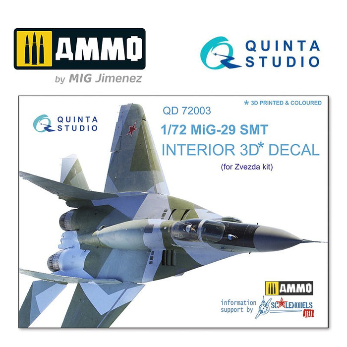 Quinta Studio QD72003 - 1/72 MiG-29 SMT  3D-Coloured Interior  (for 7309 Zvezda)