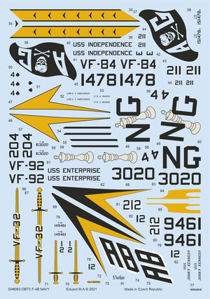 Eduard - 1/48 F-4B NAVY Decal Sheet (for Tamiya) D48093