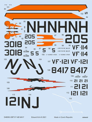 Eduard - 1/48 F-4B NAVY Decal Sheet (for Tamiya) D48093