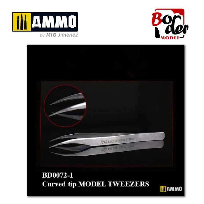 Border Model - Curved Tip Model Tweezers