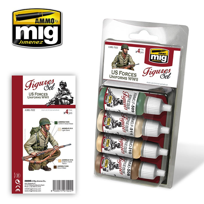 AMMO - 7022 US Forces Uniforms WWII (Paint Set)