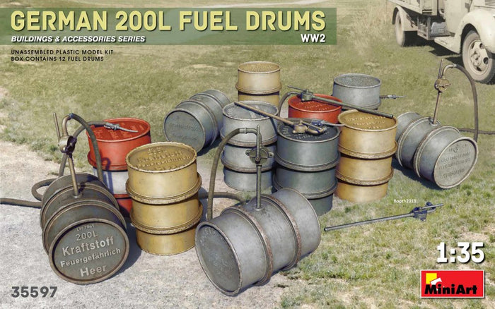 Miniart - 1/35 German 200l Fuel Drum Set WW2