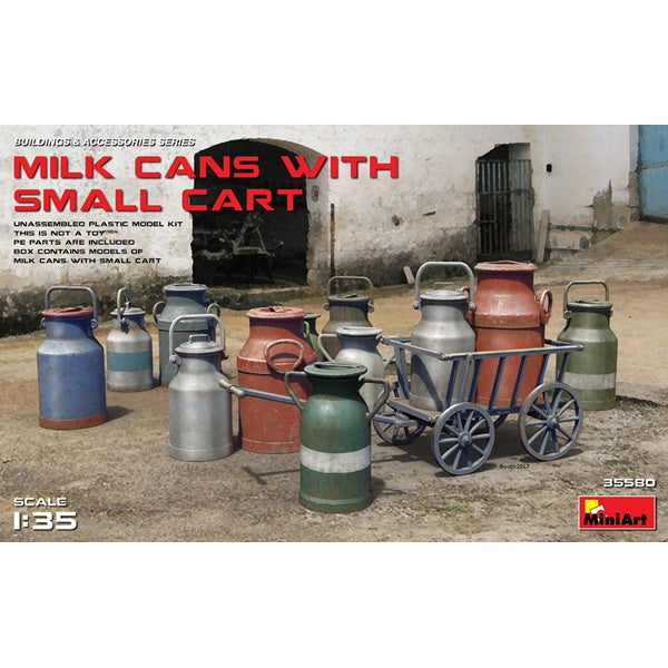 Miniart - 1/35 Milk Cans with Small Cart