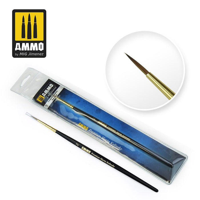 AMMO - #2 Premium Marta Kolinsky Round Brush