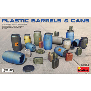 Miniart - 1/35 Plastic Barrels & Cans