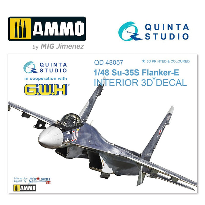Quinta Studio QD48057 - 1/48 Su-35S  3D-Coloured Interior (for GWH)