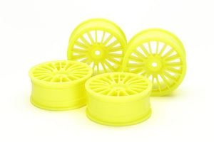 Tamiya - Medium-Narrow 18-Spoke Yellow Wheels (0 Offset)