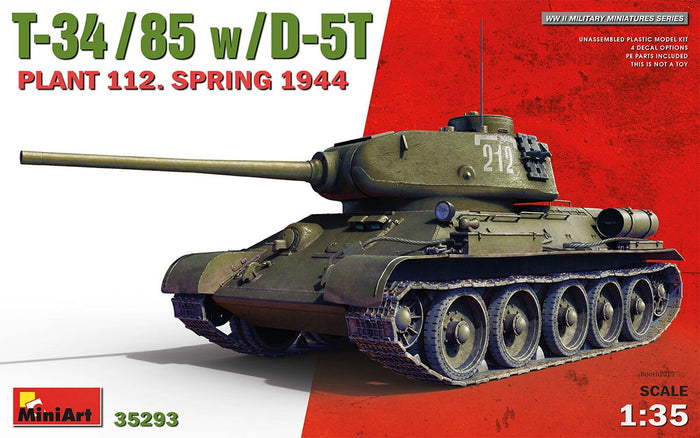 Miniart - 1/35 T-34-85 With D-5t Gun, Plant 112. (Spring 1944)