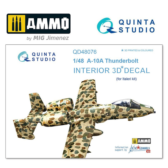 Quinta Studio QD48076 - 1/48 A-10A  3D-Coloured Interior (for Italeri)