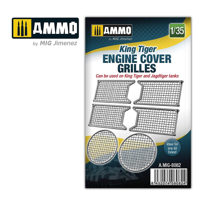 AMMO 8082 - 1/35 King Tiger Engine Cover Grilles (Resin)