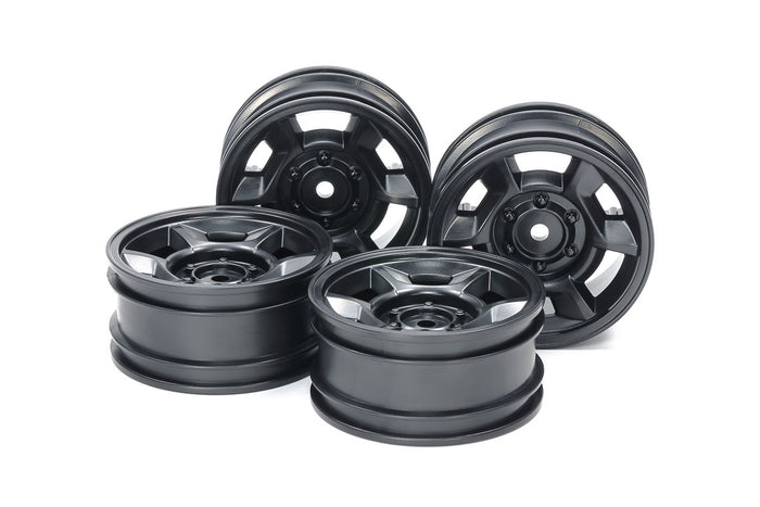 Tamiya - CC-02 6-Spoke Wheels 26Mm Offset +4 (Black/4Pcs)