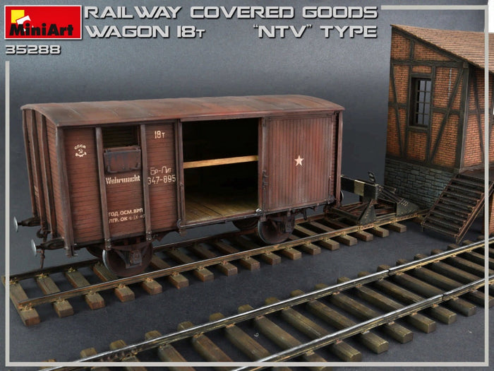 Miniart - 1/35 Railway Covered Goods Wagon 18t NTV-Type