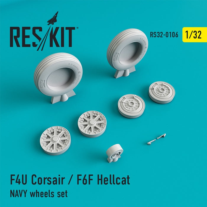 Reskit - 1/32 F4U Corsair / F6F Hellcat NAVY Wheels Set