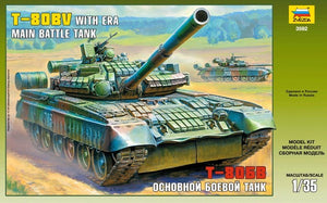 Zvezda - 1/35 T-80BV Russian Main Battle Tank with ERA