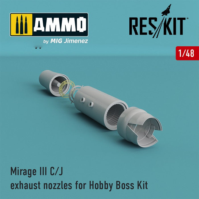 Reskit - 1/48 Mirage III C/J Exhaust Nozzles for Hobby Boss Kit (RSU48-0060)