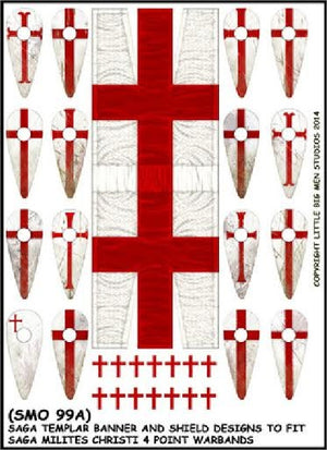 LBMS - Templar (Milites Christi) Banner & Shield Transfers for 4point Warbands