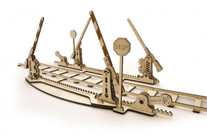 Ugears - Railroad Crossing and Track (Wooden Mechanical Model)