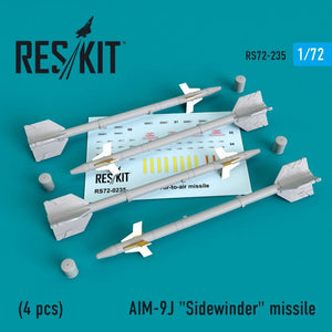 Reskit - 1/72 AIM-9J "Sidewinder" Missile (4 pcs)  (RS72-0235)