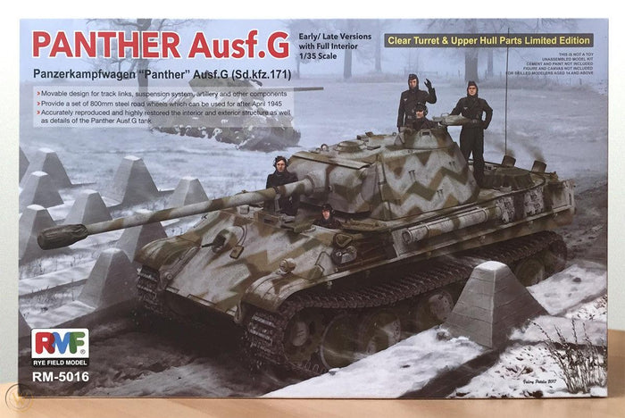RFM - 1/35 Panther Ausf.G Early/Late w/Full interior (Sd.Kfz.171) Clear Turret & Upper Hull Parts