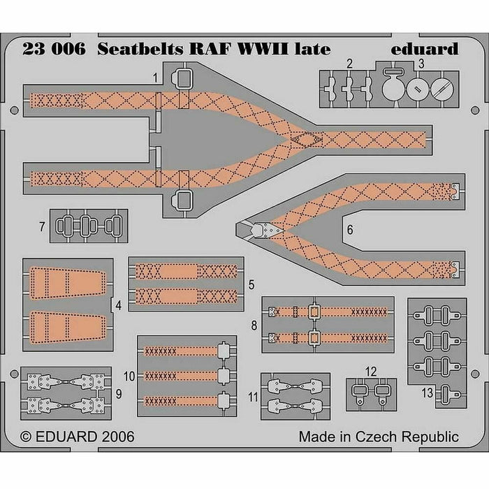 Eduard - 1/24 Seatbelts RAF WWII late (Color photo-etched) 23006