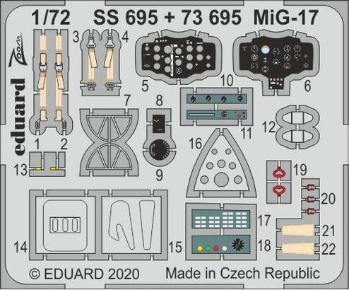 Eduard - 1/72 MiG-17 (Color photo-etched) (for Airfix) SS695