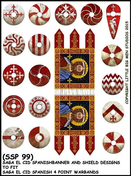 LBMS - EL Cid Spanish Banner & Shield Transfers for 4point Warbands