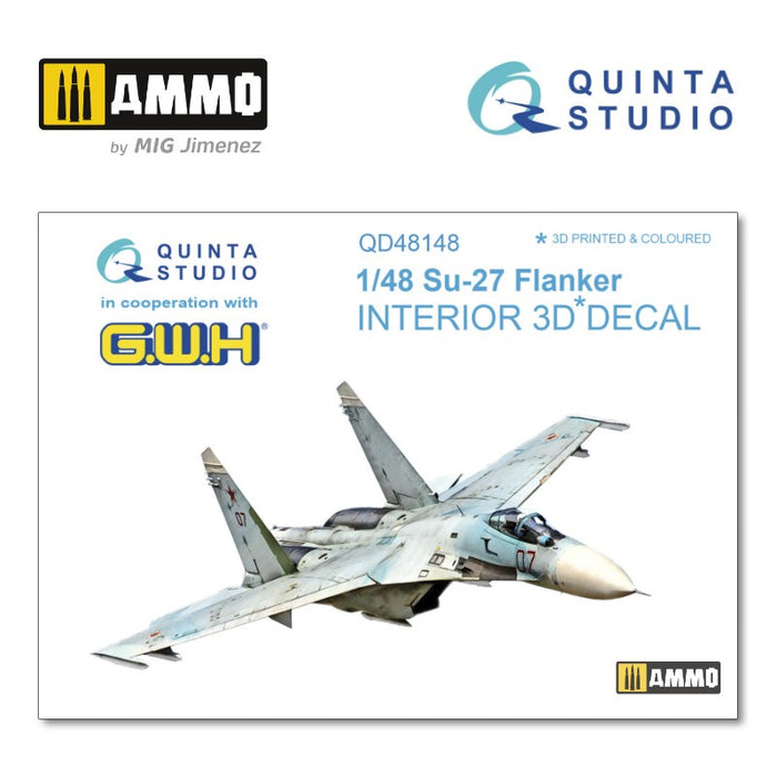 Quinta Studio QD48148 - 1/48 Su-27  3D-coloured Interior (for GWH)